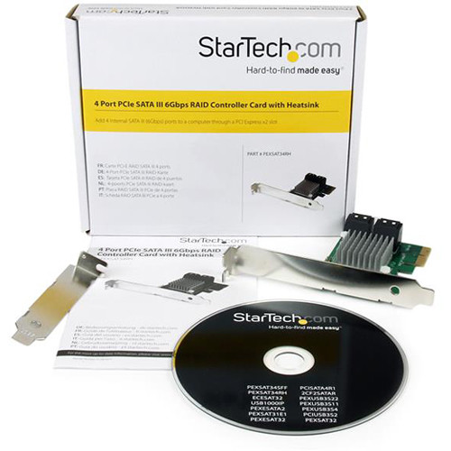 StarTech PEXSAT34RH 4-port PCIe SATA III controller card with low-profile bracket — view 5