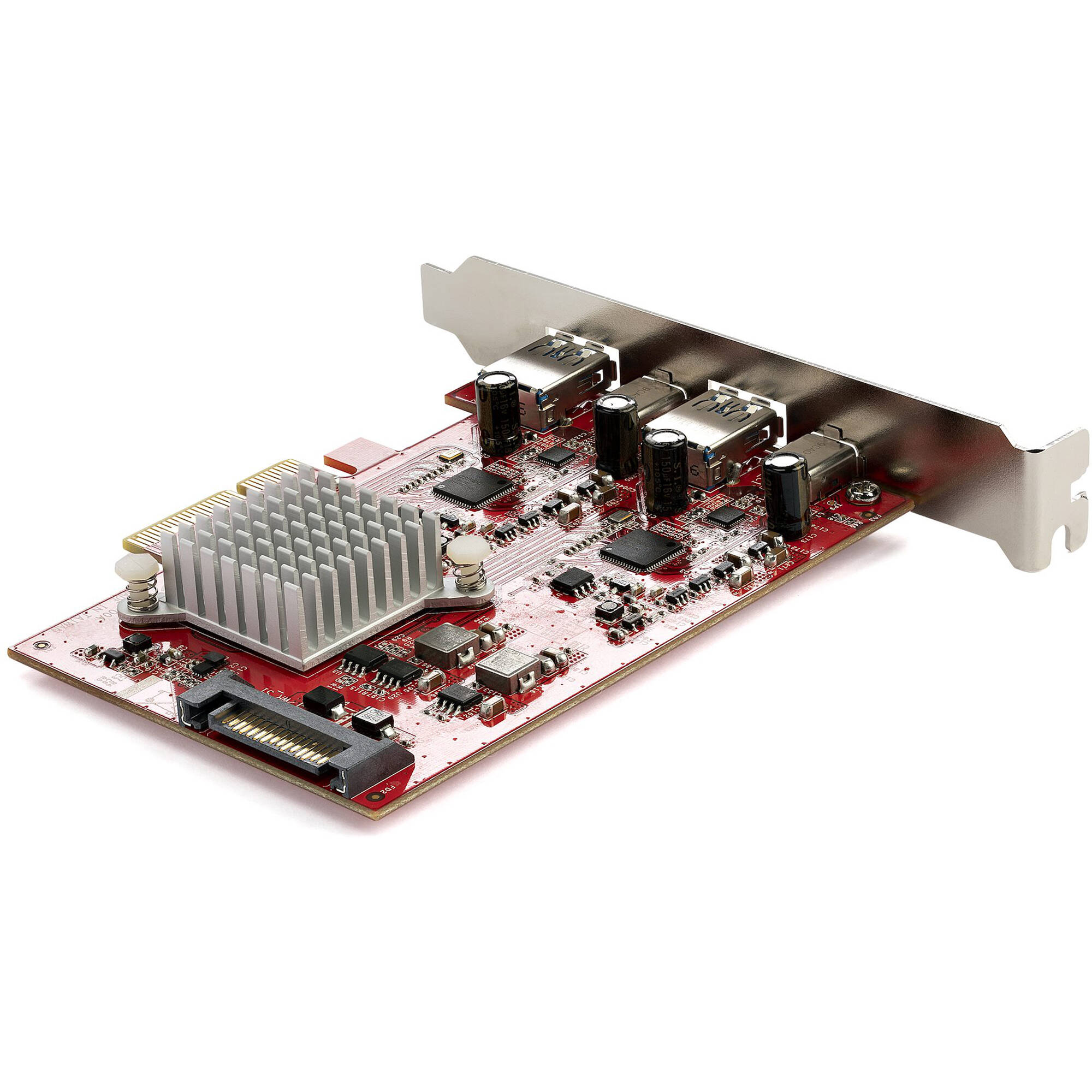 StarTech 4-port USB PCIe card with two USB-A and two USB-C ports — view 3
