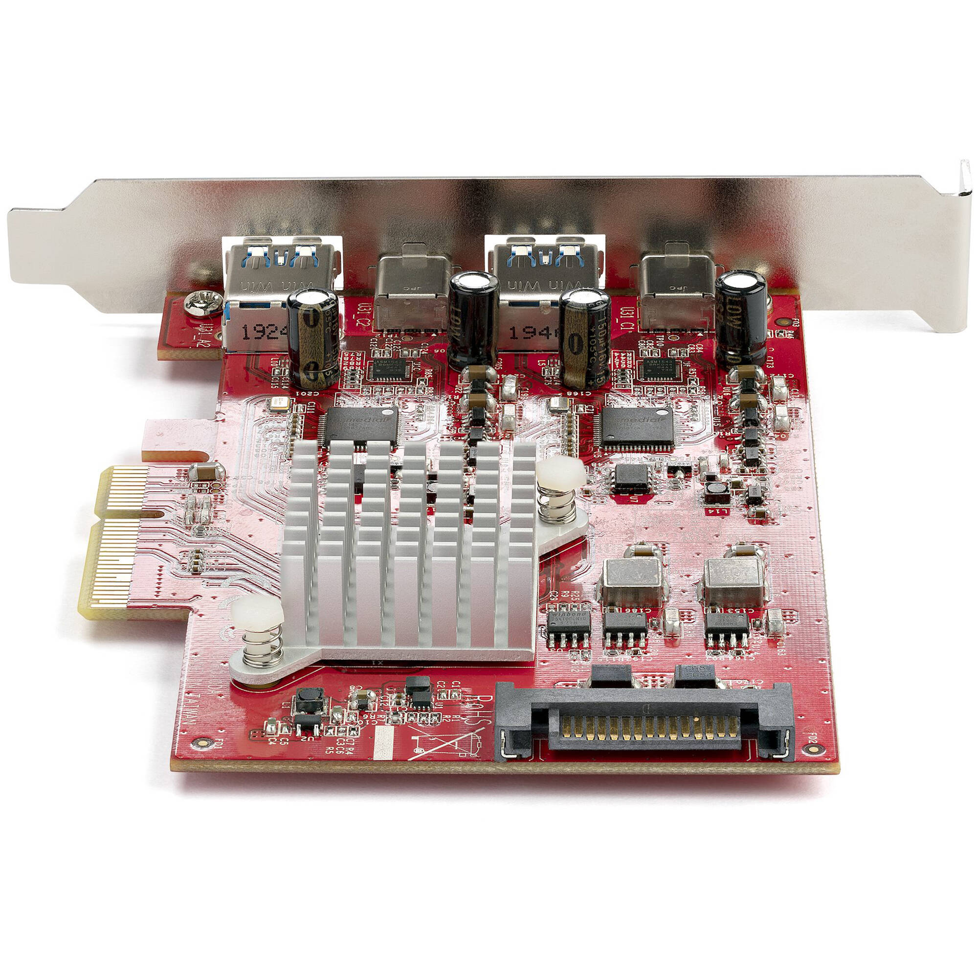 StarTech 4-port USB PCIe card with two USB-A and two USB-C ports — view 4