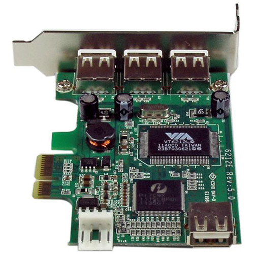 StarTech PEXUSB4DP low-profile 4-port PCIe USB card with 1 internal and 3 external ports — view 3