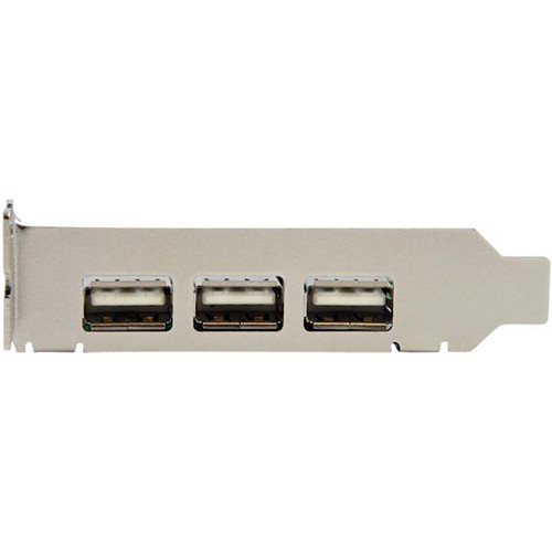 StarTech PEXUSB4DP low-profile 4-port PCIe USB card with 1 internal and 3 external ports — view 4