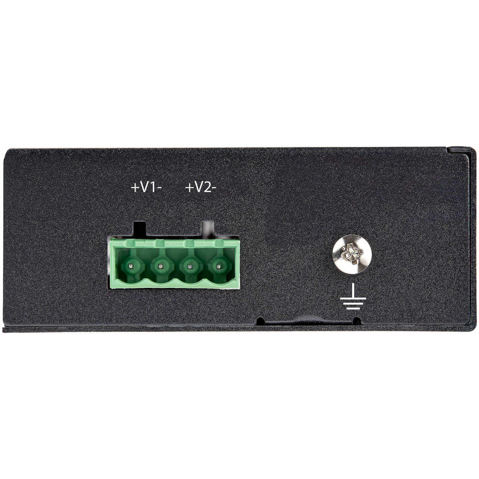 StarTech Gigabit PoE splitter with 90 W output, RJ45 data out, terminal block DC power, and industrial IP-30 housing — view 4