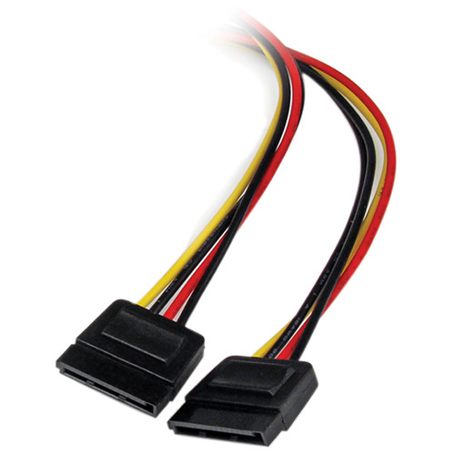 StarTech 12 inch LP4 to 2x SATA power Y cable with one LP4 male connector and two SATA female connectors — view 3
