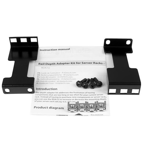StarTech 4 Rail Depth Adapter Kit 1U TAA for server rack depth adjustment — view 5