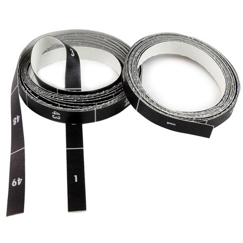 StarTech rack unit labels strip for up to 49U, 2-pack, black cable management accessory — view 3