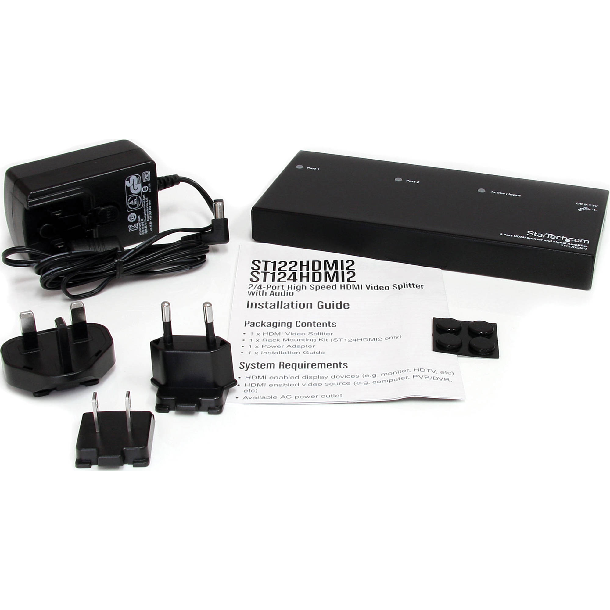 StarTech ST122HDMI2 2-port HDMI video splitter for sending one source to two displays — view 4