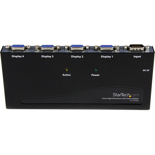 StarTech ST124PRO 4 port VGA video splitter for four-display analog distribution — view 2