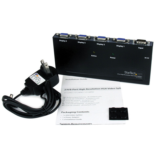 StarTech ST124PRO 4 port VGA video splitter for four-display analog distribution — view 5