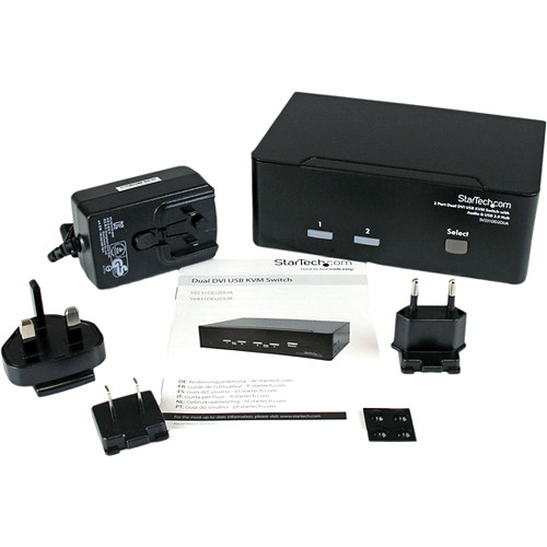 StarTech 2-port dual DVI USB KVM switch with USB 2.0 hub and audio ports — view 4