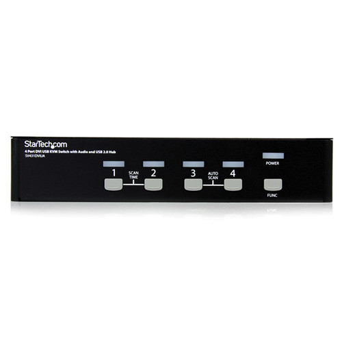 StarTech 4 Port DVI USB KVM Switch TAA rack-mountable front view — view 2