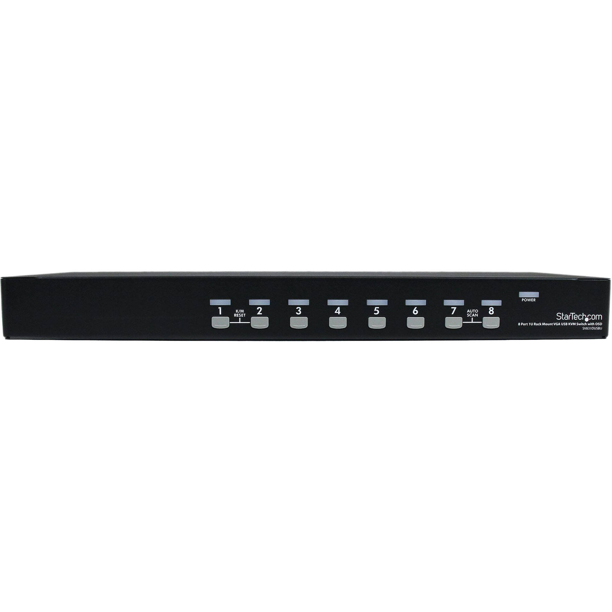 StarTech 8-port USB KVM switch, TAA-compliant 1U rack mount for controlling eight computers — view 2