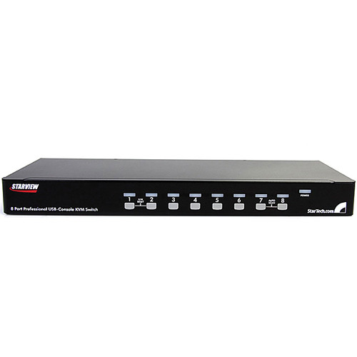 StarTech 8-port 1U USB KVM switch kit for rack-mounted server control — view 2
