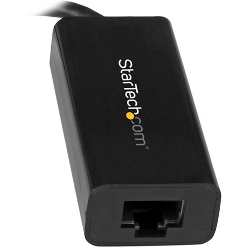 StarTech USB C to Gigabit Adapter US1GC30B with USB 3.1 Type-C connector and compact black desktop design — view 3