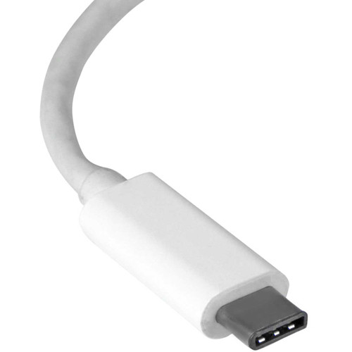 StarTech USB C to Gigabit Adapter US1GC30W in white desktop design — view 2