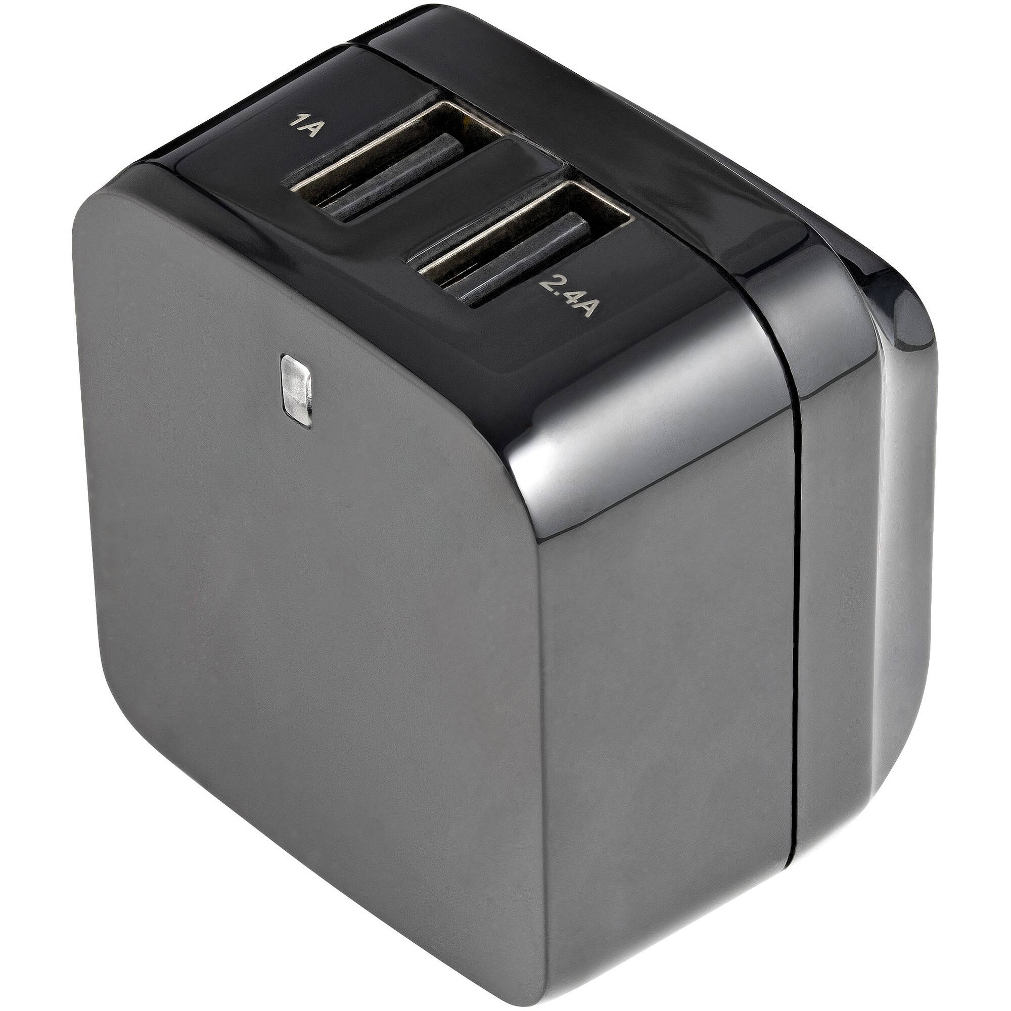 StarTech USB2PACBK 17W dual USB wall charger in black for tablet and phone charging — view 5