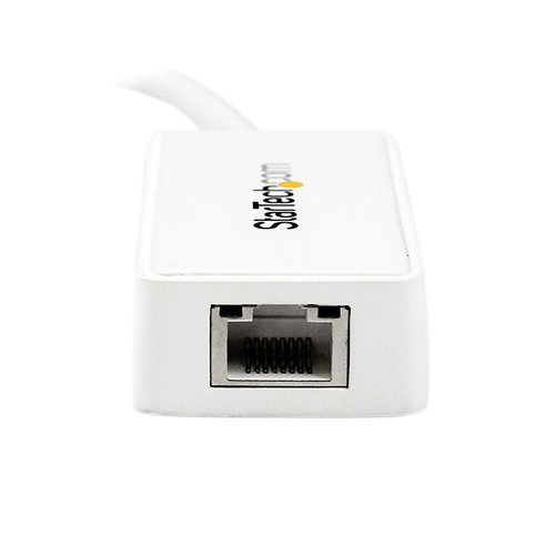 StarTech USB 3.0 Gigabit NIC white adapter with Ethernet and USB passthrough — view 3
