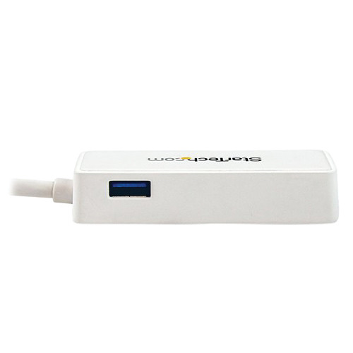 StarTech USB 3.0 Gigabit NIC white adapter with Ethernet and USB passthrough — view 4