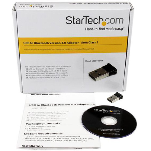 StarTech USB Bluetooth 4.0 dongle for PC and laptop, compact desktop USB adapter — view 3
