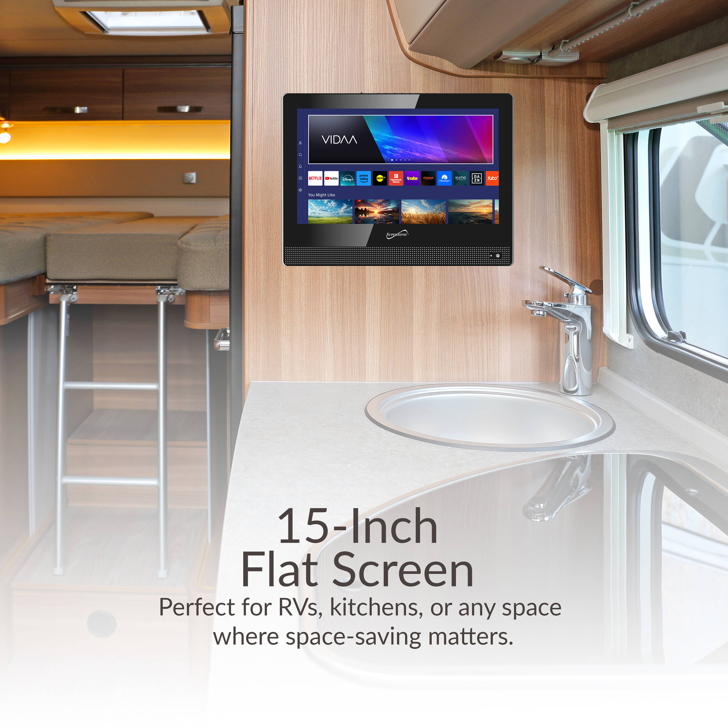 Supersonic 15.6-inch LED Smart TV with 1080p display and three HDMI ports — view 5