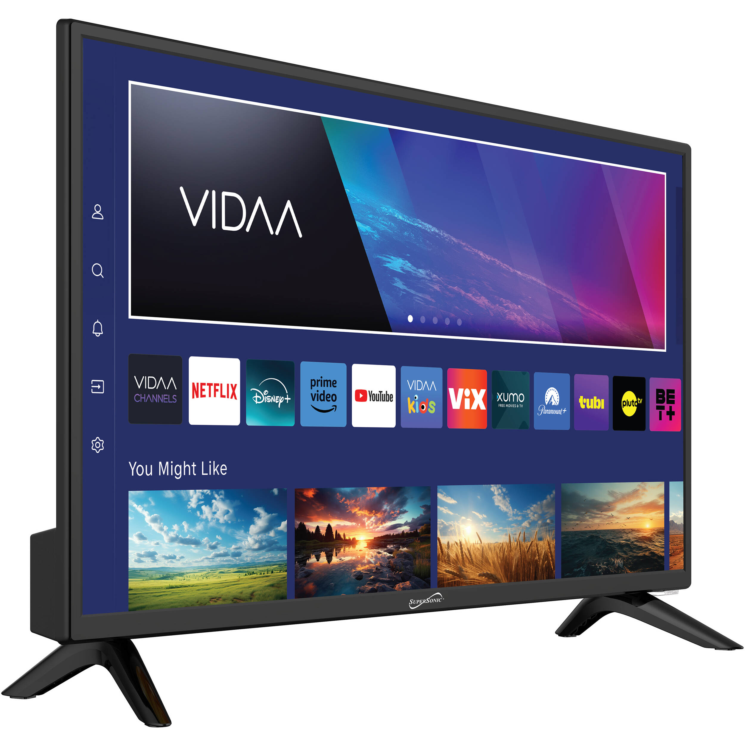 Supersonic 24-inch VIDAA LED smart TV with compact HD display — view 2