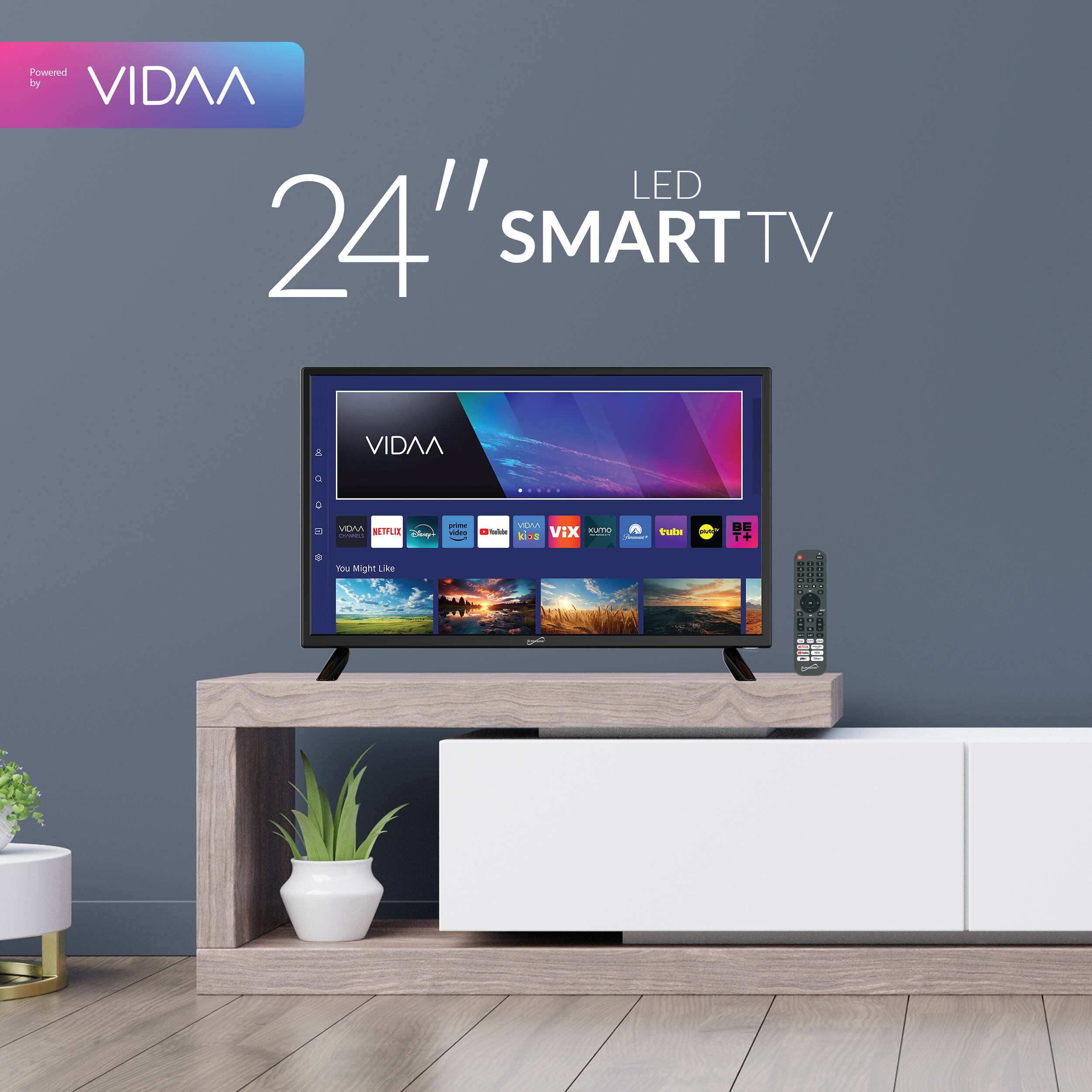 Supersonic 24-inch VIDAA LED smart TV with compact HD display — view 7