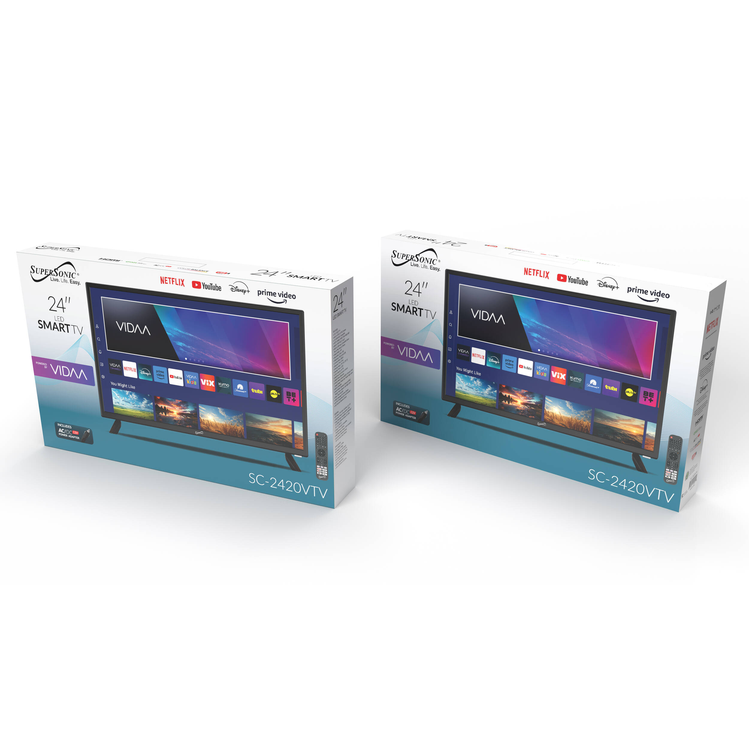 Supersonic 24-inch VIDAA LED smart TV with compact HD display — view 8