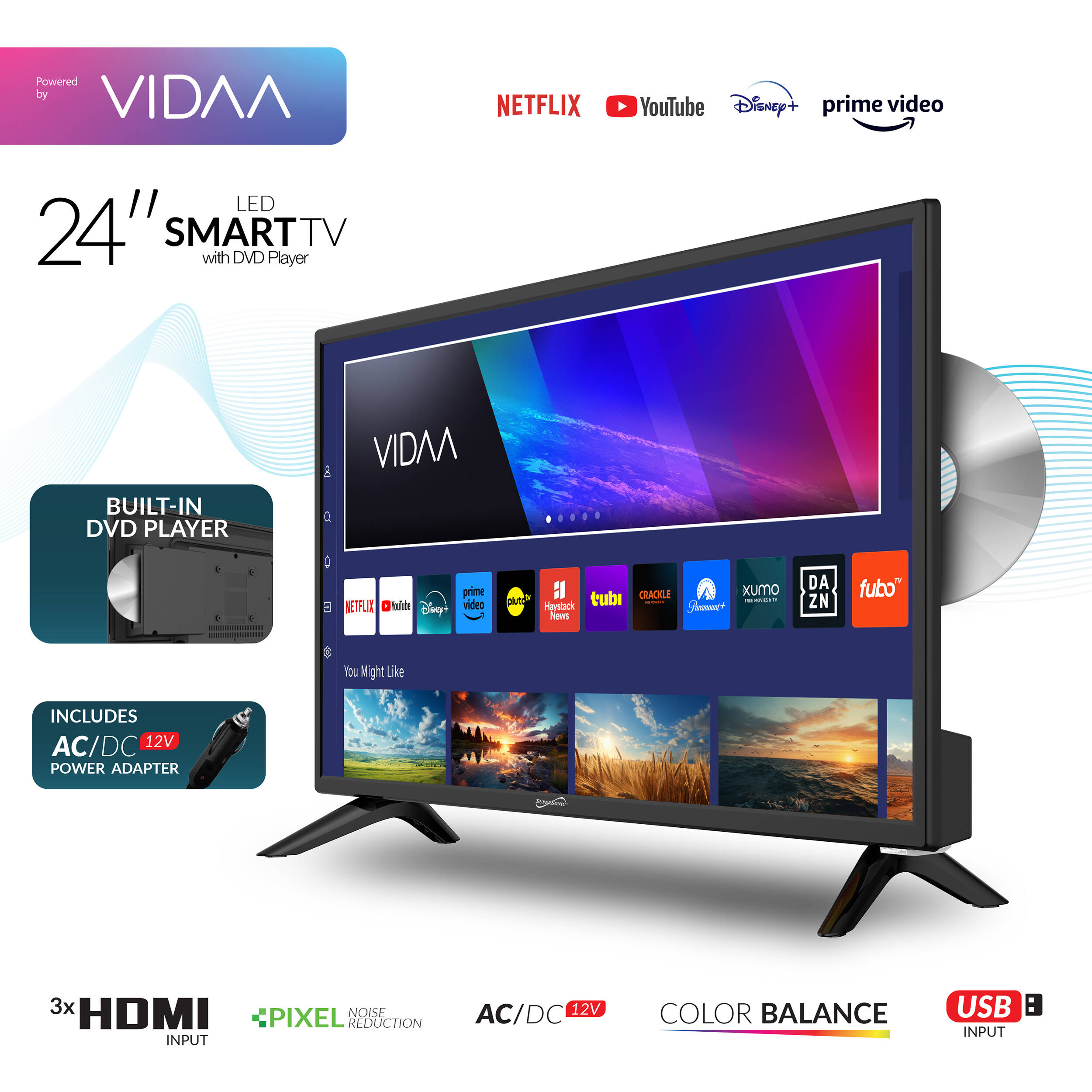 Supersonic 24"Smart HDTV DVD — view 7