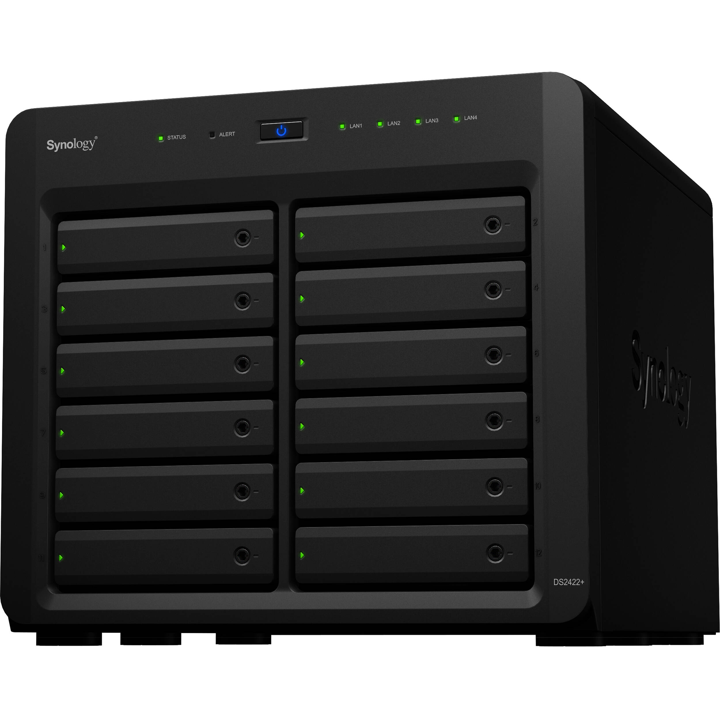 Synology DS2422+ 12-bay rack-mount NAS diskless front view — view 6