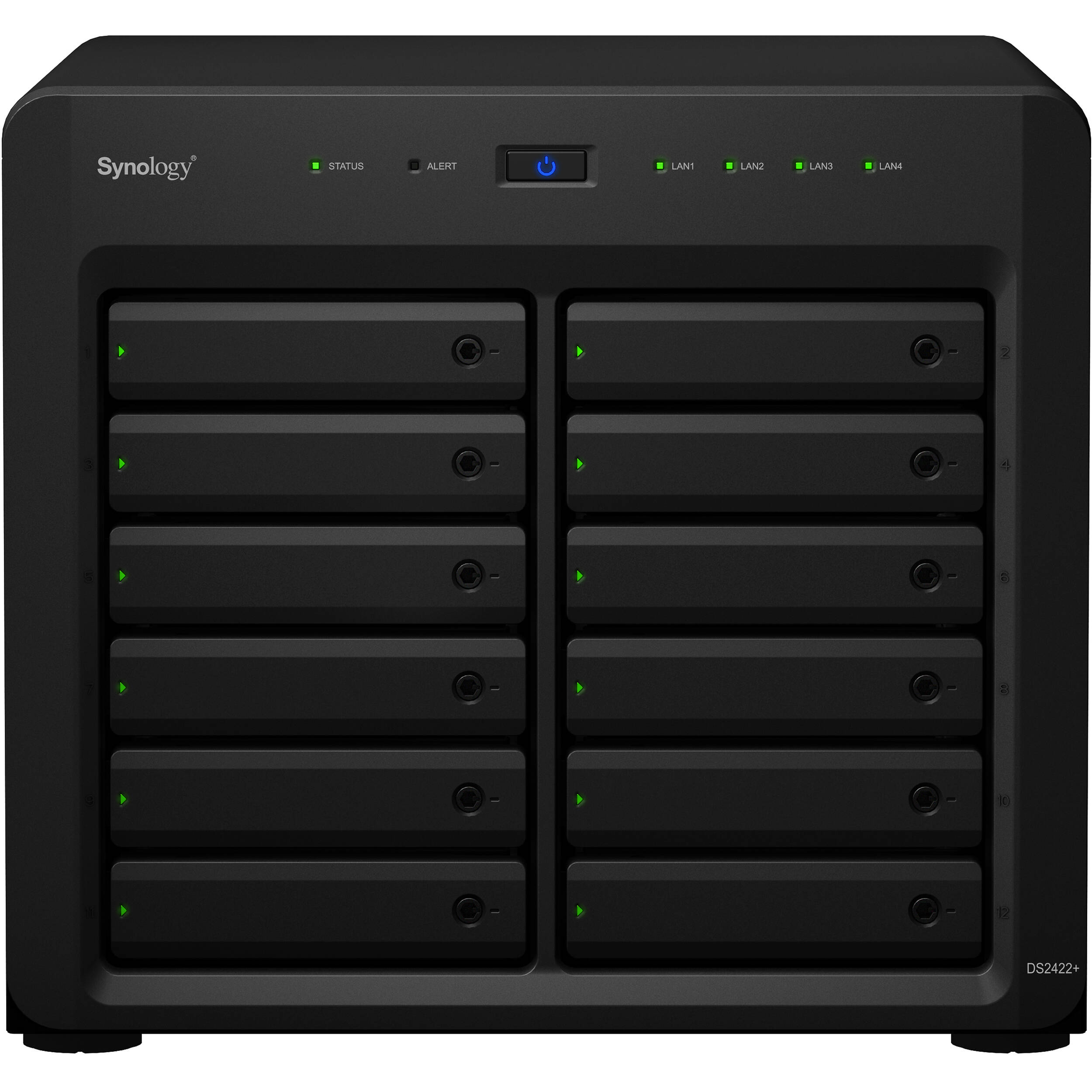 Synology DS2422+ 12-bay rack-mount NAS diskless front view — view 7