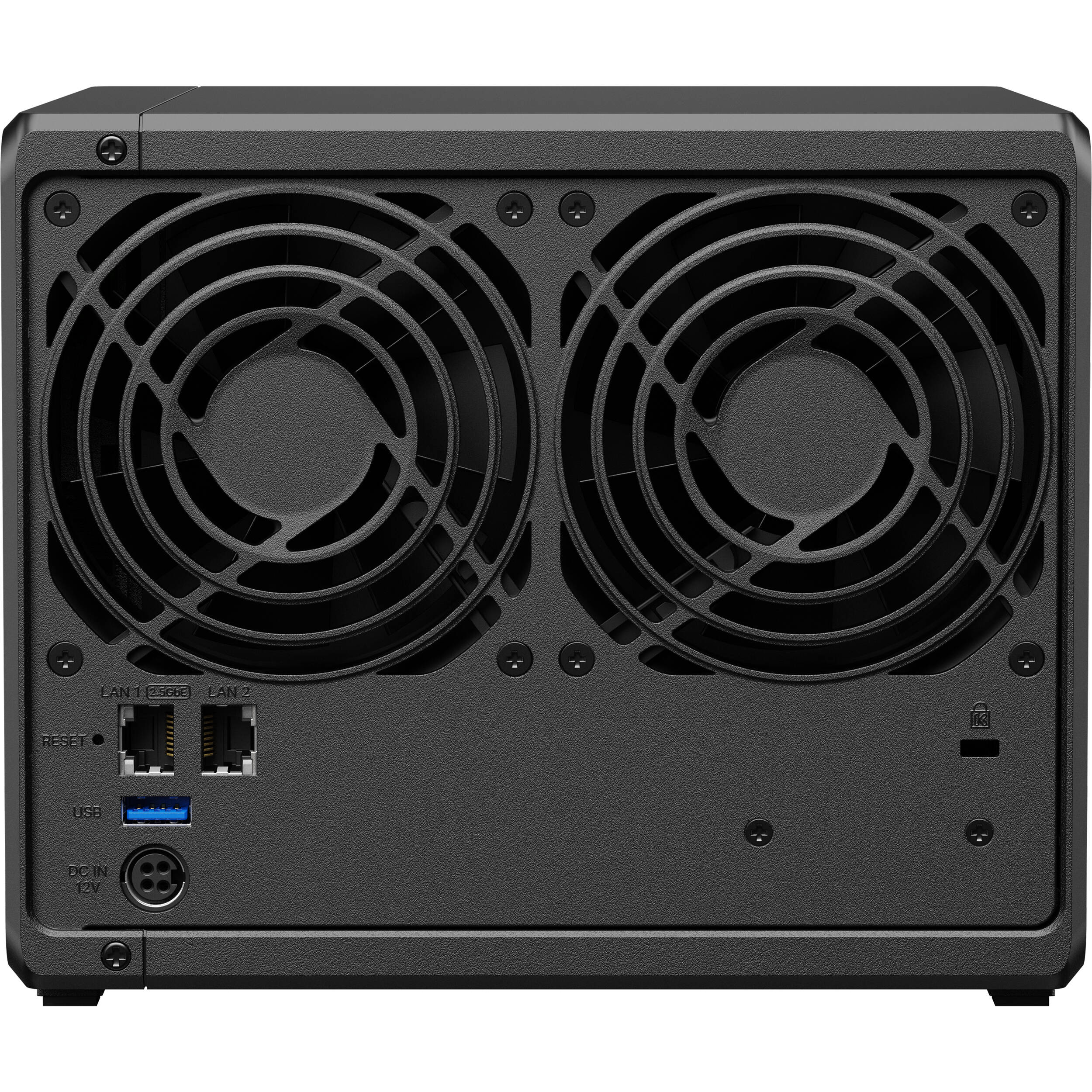 Synology DS425+ 4-bay DiskStation NAS chassis, diskless desktop storage array — view 5