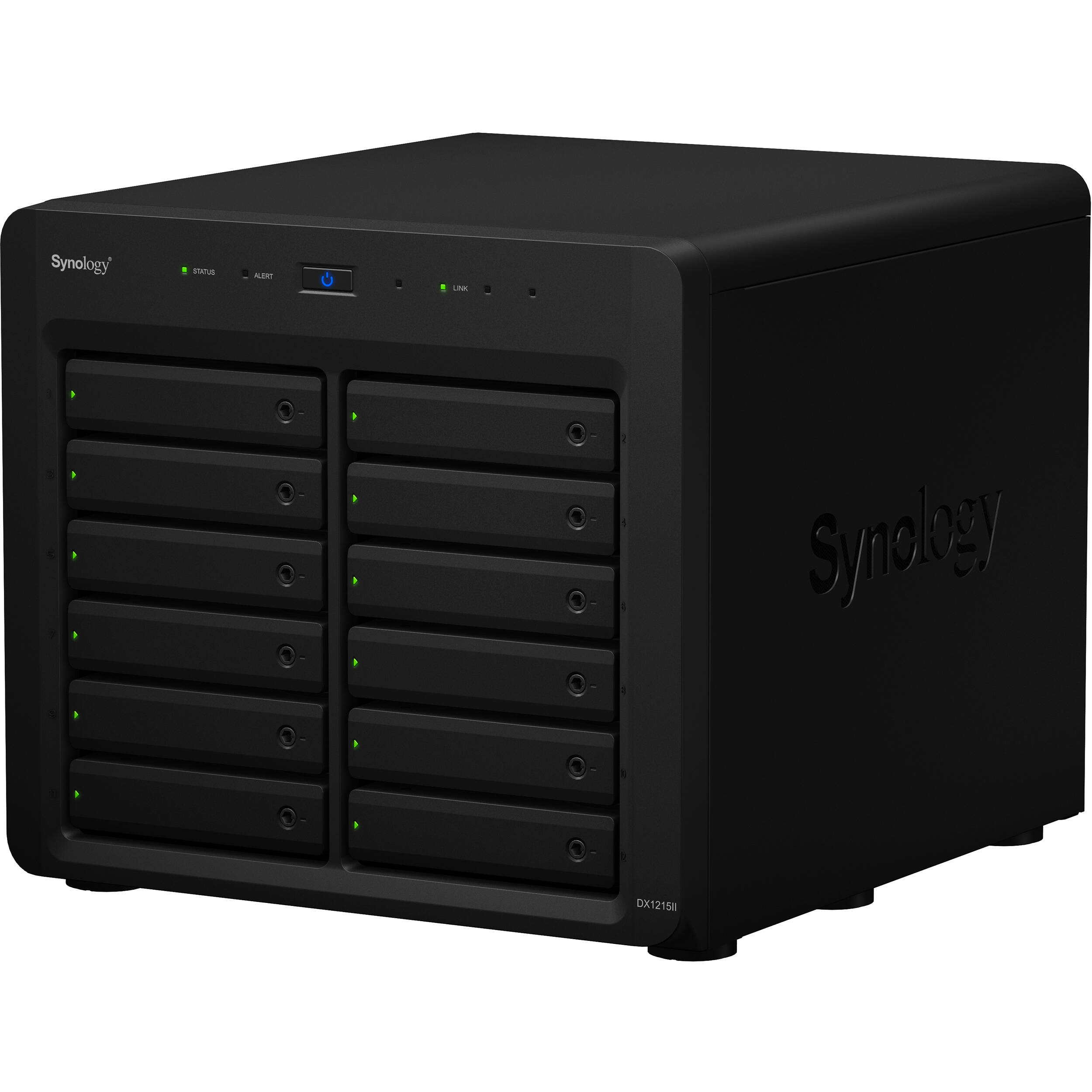 Synology DX1215II 12-bay diskless NAS expansion enclosure for storage growth — view 3