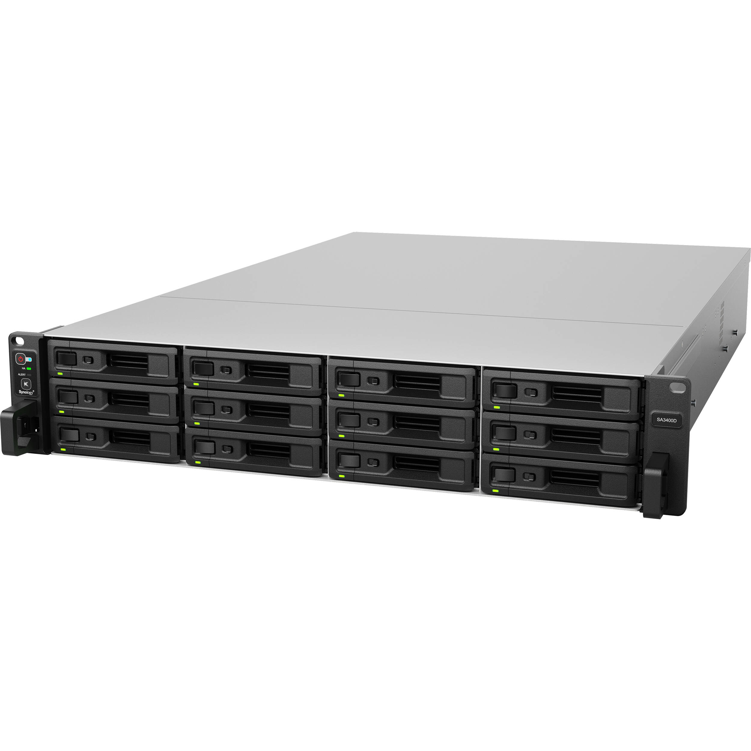 Synology SA3400D 12-bay high-availability SAN diskless rack-mount storage array — view 3