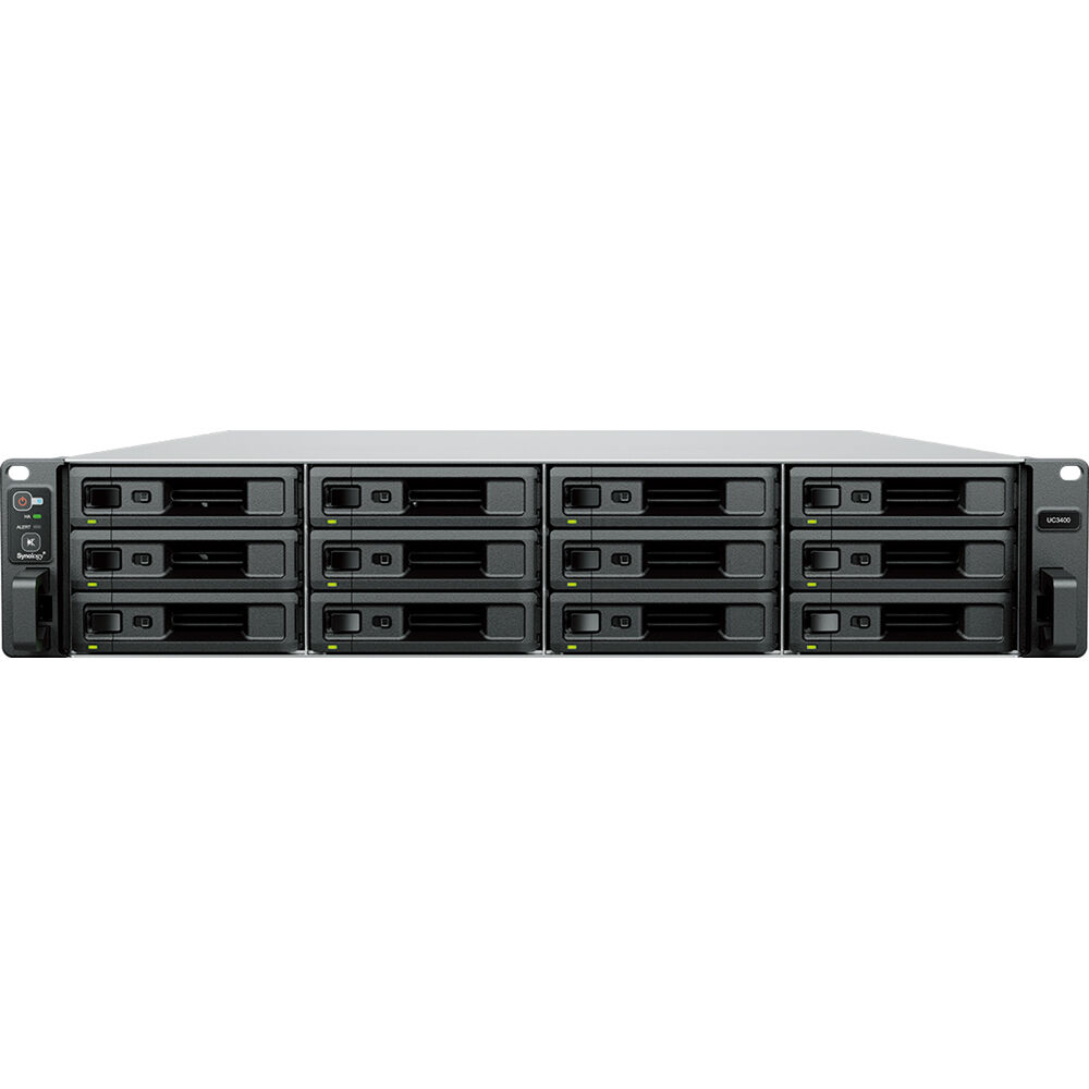 Synology UC3400 12-bay active-active dual-controller diskless SAN rack-mount storage array — view 2