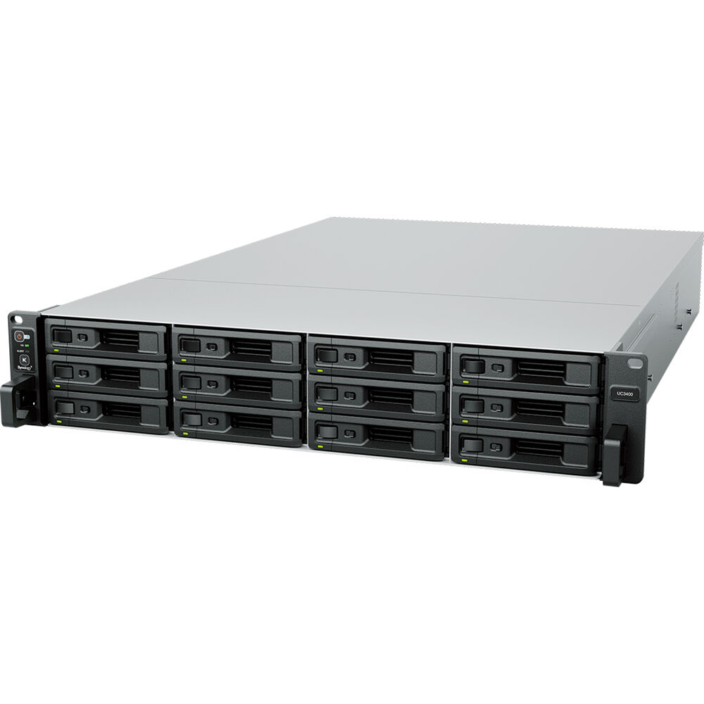 Synology UC3400 12-bay active-active dual-controller diskless SAN rack-mount storage array — view 3