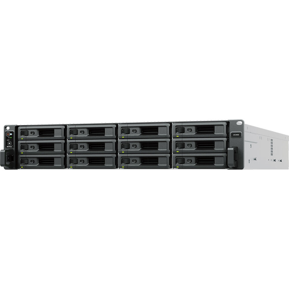 Synology UC3400 12-bay active-active dual-controller diskless SAN rack-mount storage array — view 4