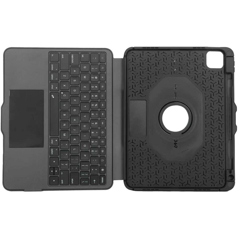 Targus VersaVu Bluetooth keyboard case for iPad in black, folio-style protective tablet case — view 2