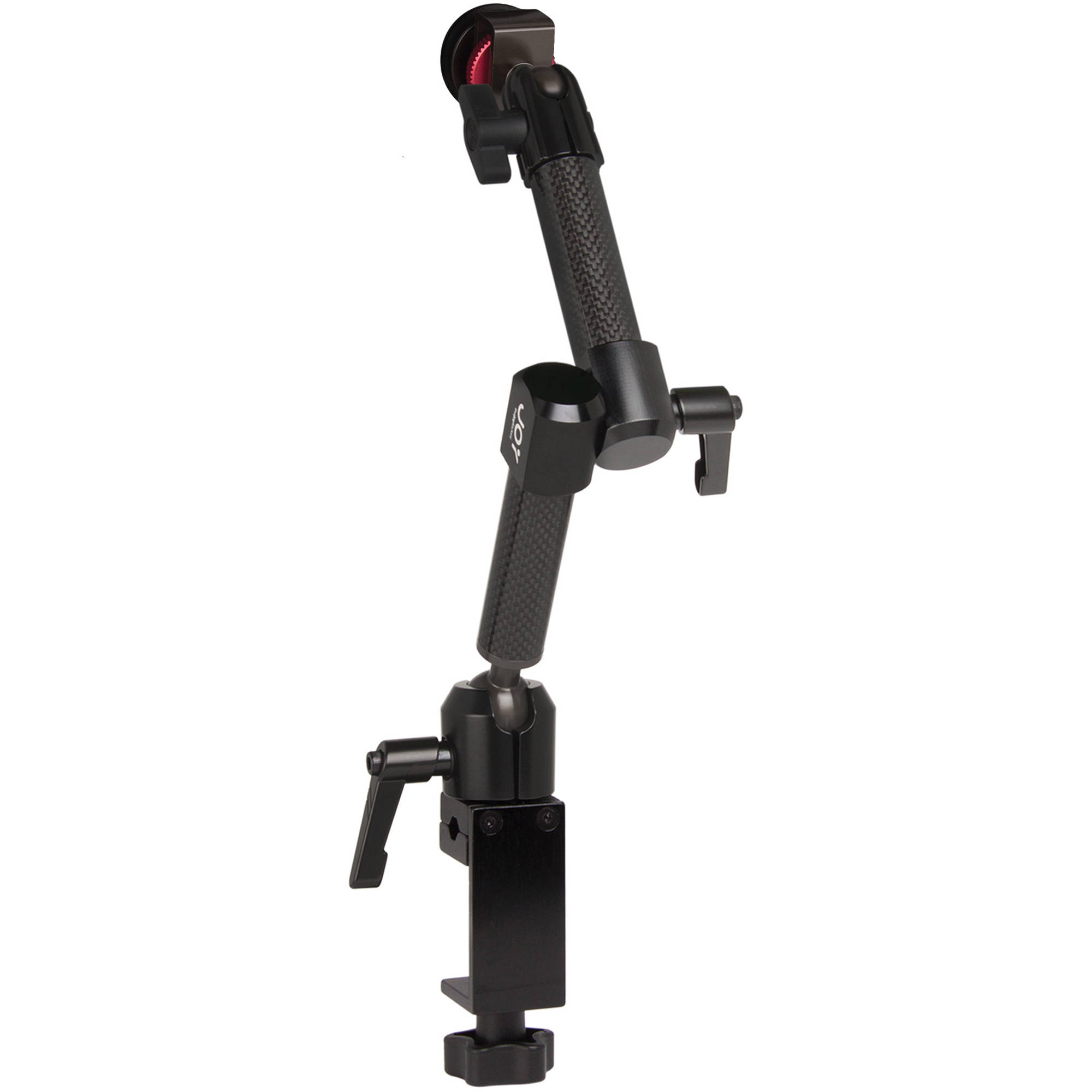 Joy Factory MAGCONNECT C-clamp carbon fiber dual arm mount for desk or counter display installation — view 2