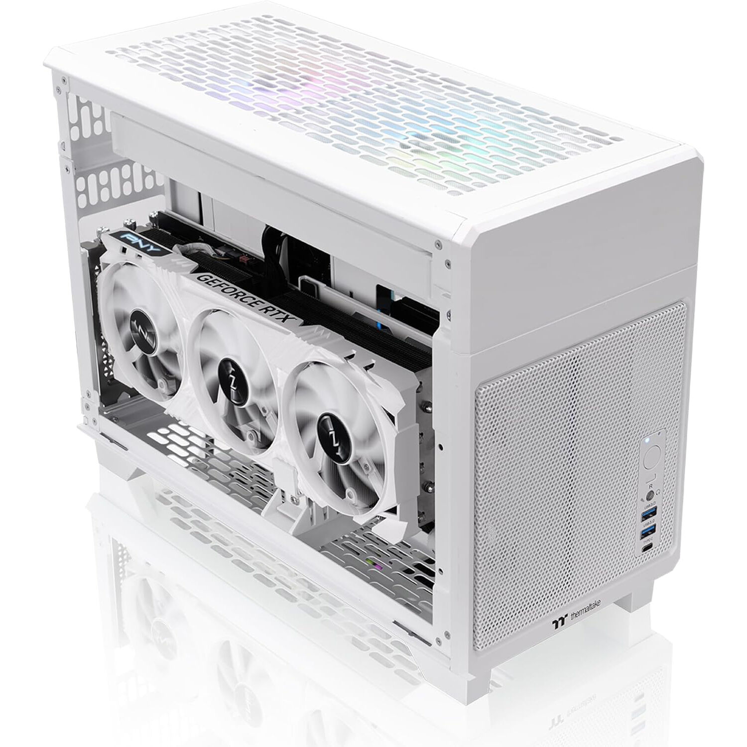 Thermaltake TR100 Snow compact Mini-ITX PC case in white with small-form-factor design — view 4