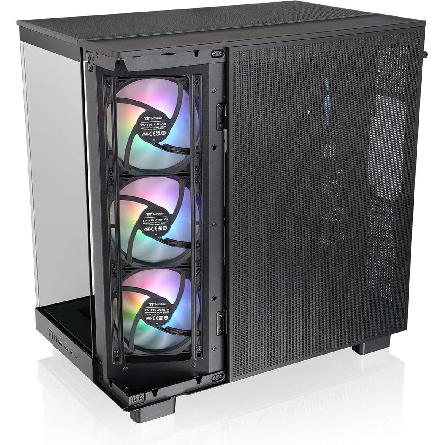 Thermaltake View 380 XL TG ARGB black mid tower chassis with tempered glass panels — view 3