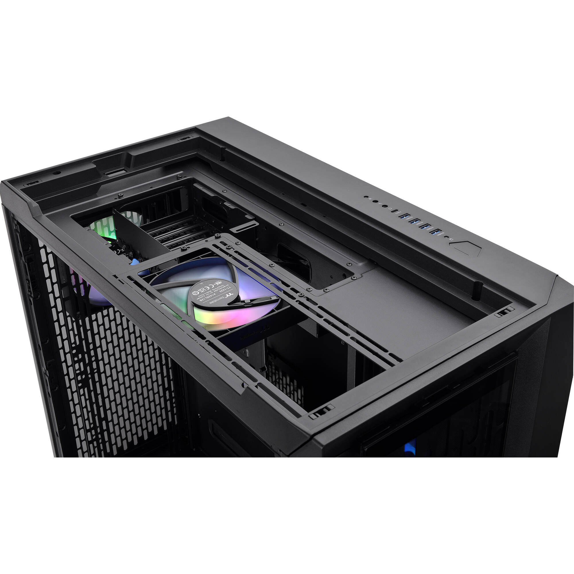 Thermaltake C750 TG ARGB Black mid tower PC case with tempered glass side panel — view 27