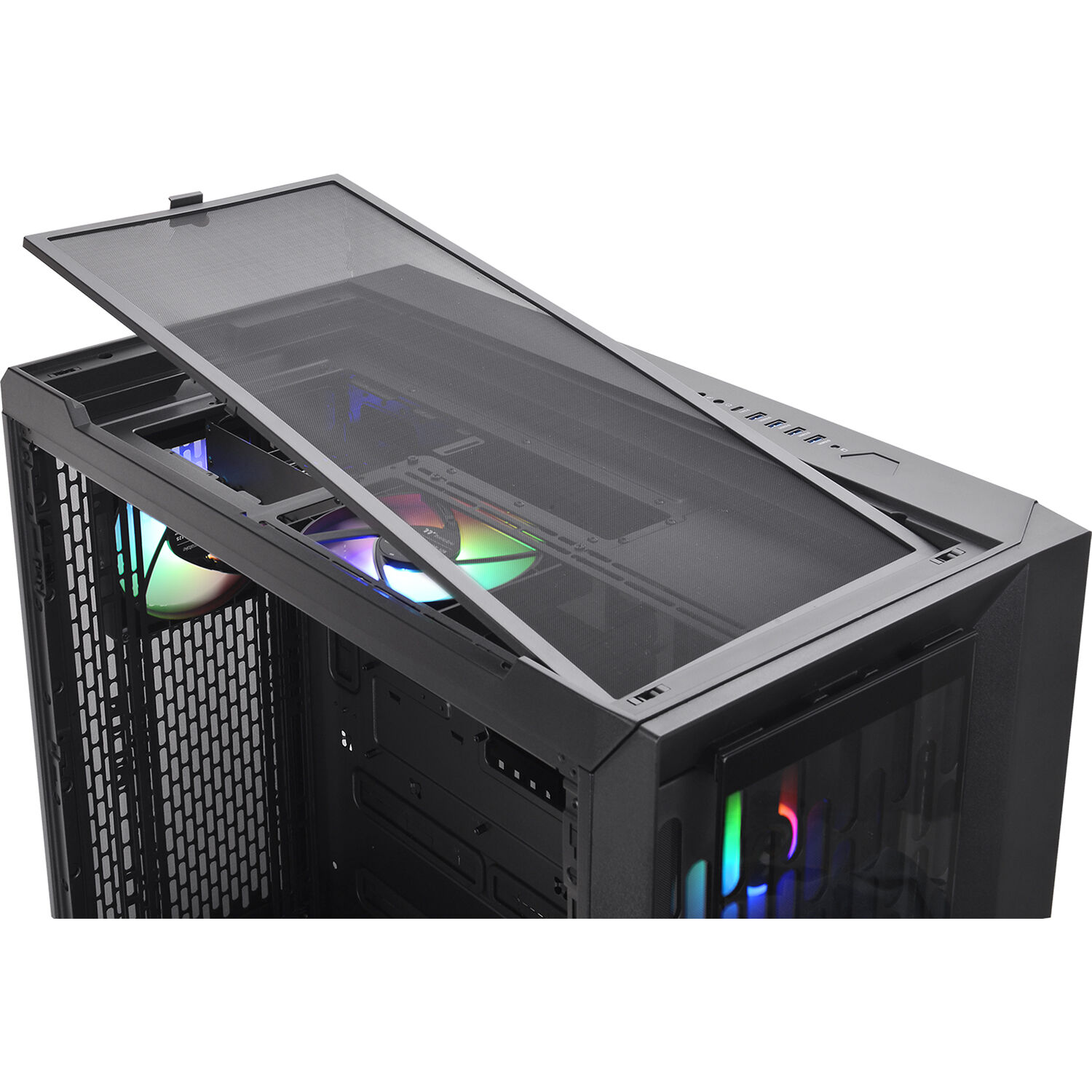 Thermaltake C750 TG ARGB Black mid tower PC case with tempered glass side panel — view 28