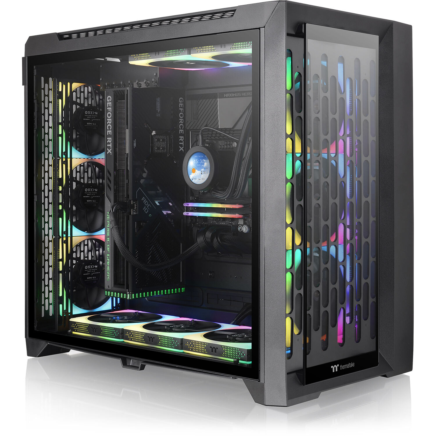 Thermaltake C750 TG ARGB Black mid tower PC case with tempered glass side panel — view 40
