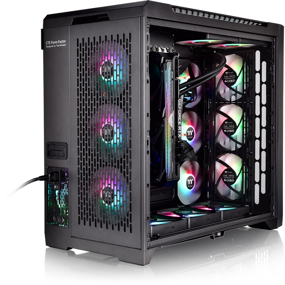 Thermaltake C750 TG ARGB Black mid tower PC case with tempered glass side panel — view 44