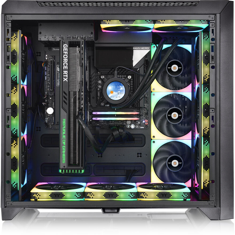 Thermaltake C750 TG ARGB Black mid tower PC case with tempered glass side panel — view 46