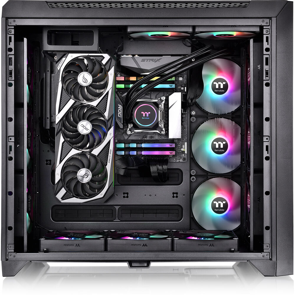 Thermaltake C750 TG ARGB Black mid tower PC case with tempered glass side panel — view 47