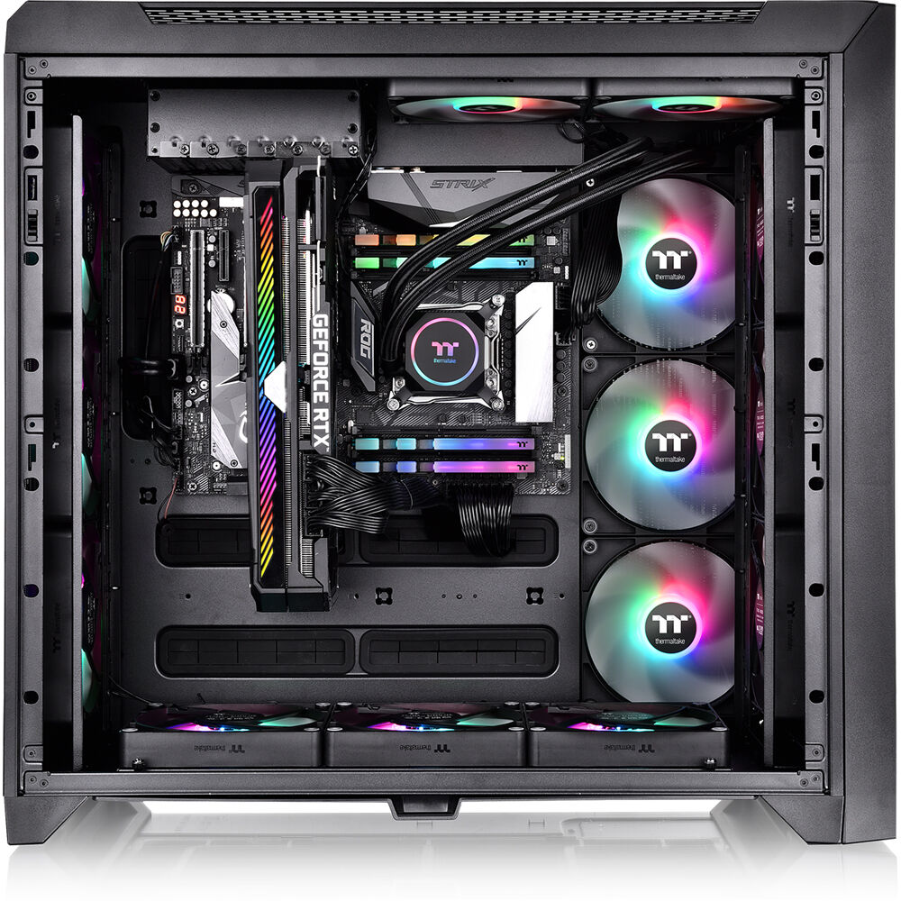 Thermaltake C750 TG ARGB Black mid tower PC case with tempered glass side panel — view 48