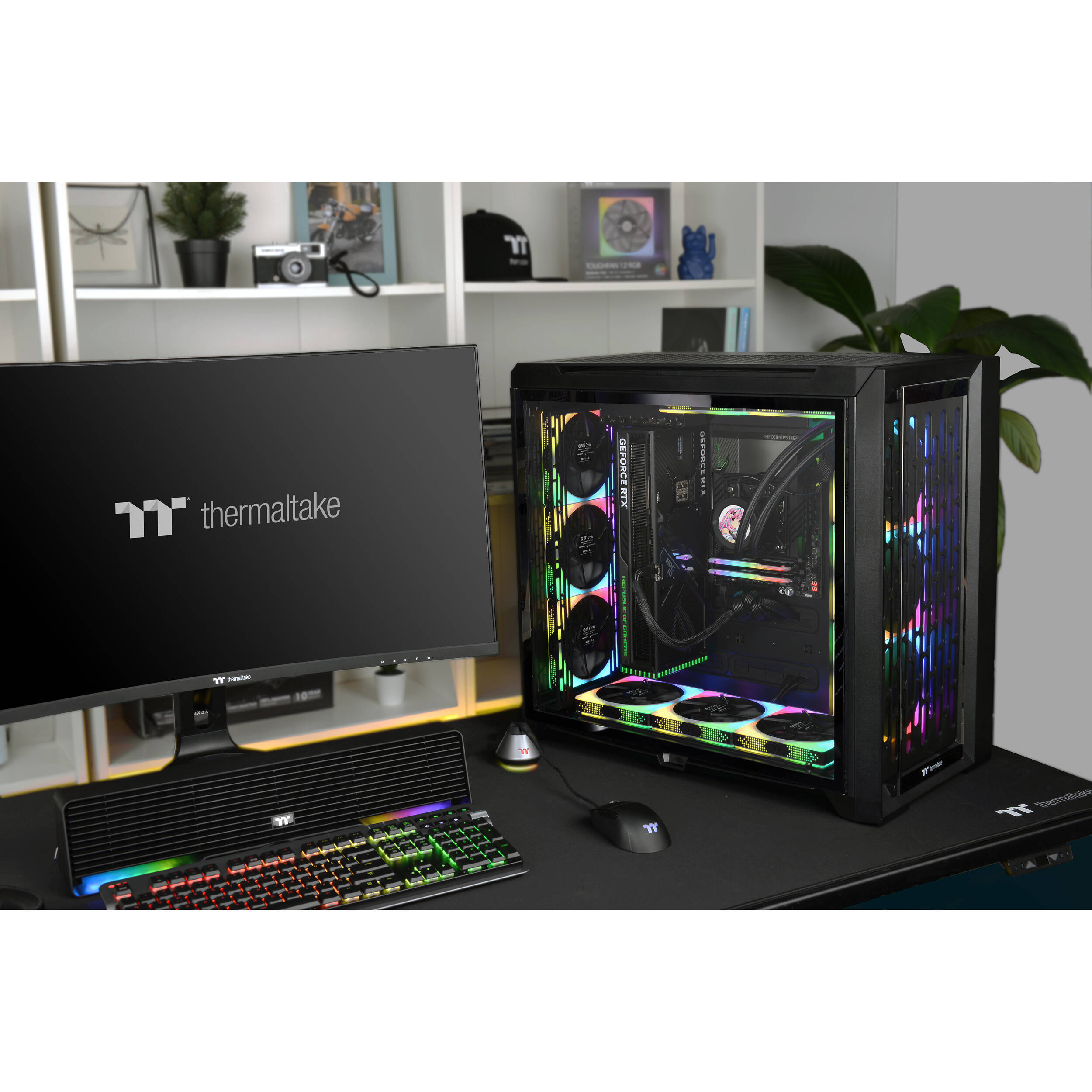 Thermaltake C750 TG ARGB Black mid tower PC case with tempered glass side panel — view 53