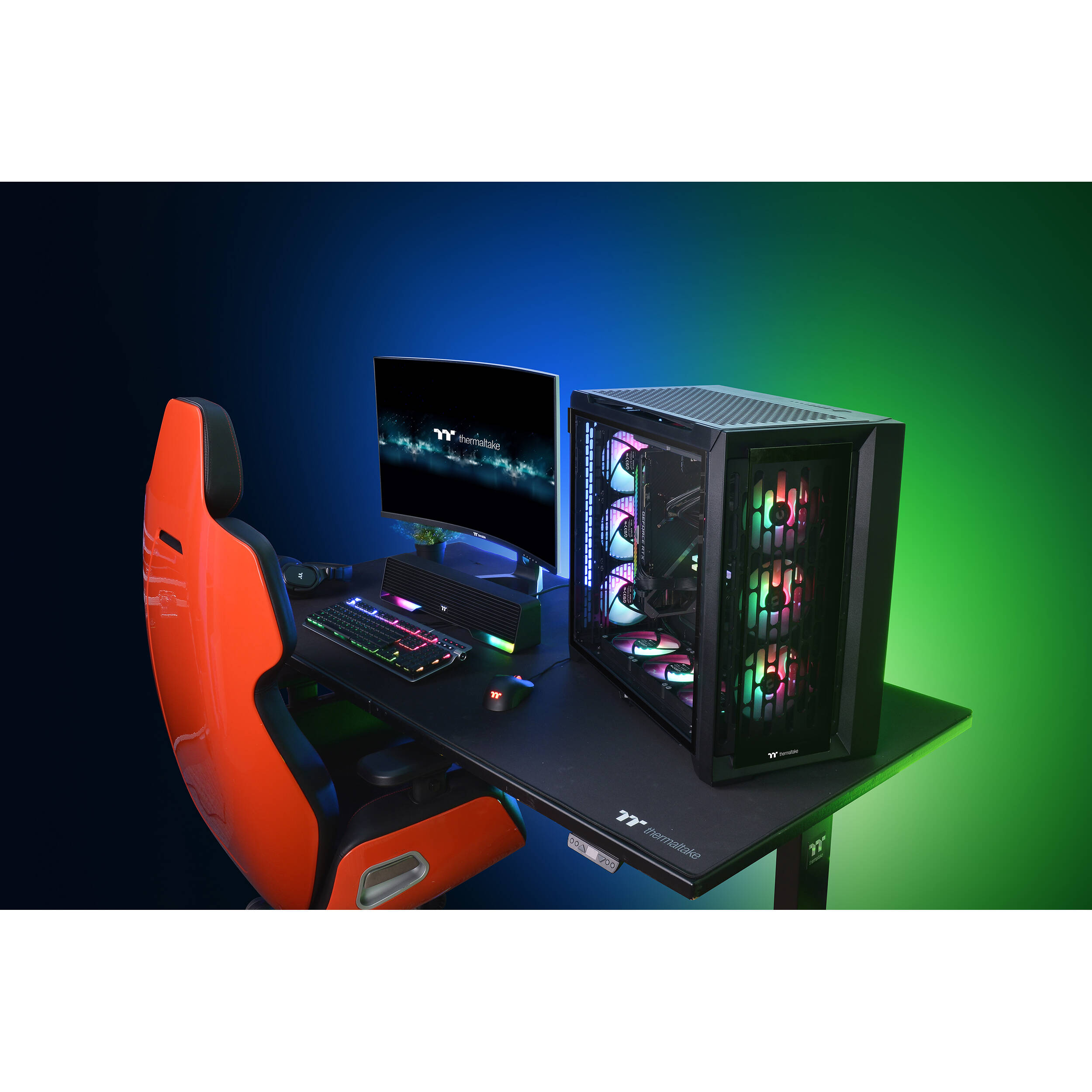 Thermaltake C750 TG ARGB Black mid tower PC case with tempered glass side panel — view 54