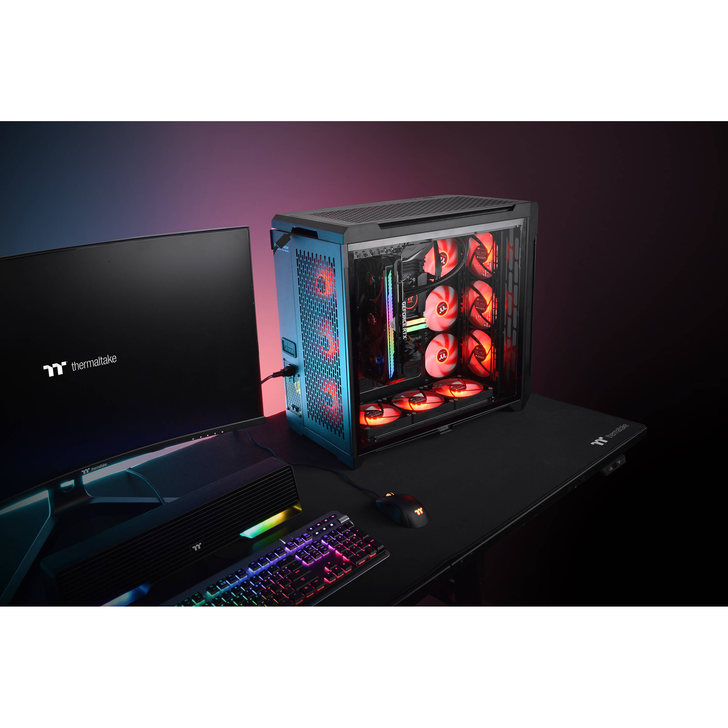 Thermaltake C750 TG ARGB Black mid tower PC case with tempered glass side panel — view 55