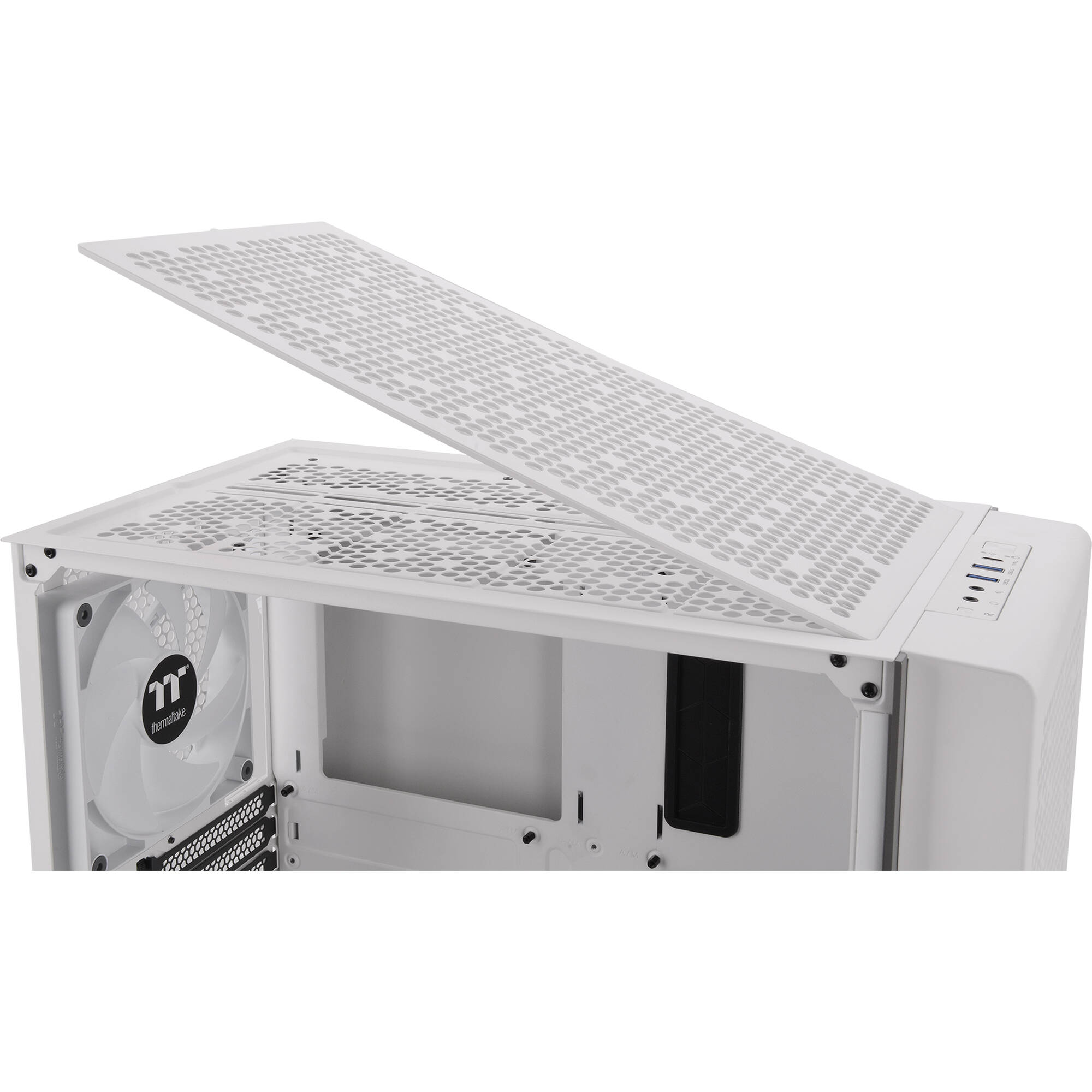 Thermaltake Ceres 300 Snow Case white ATX mid tower with ARGB fans and perforated front panel — view 21